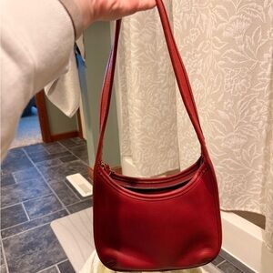 Coach Red Leather Shoulder Bag